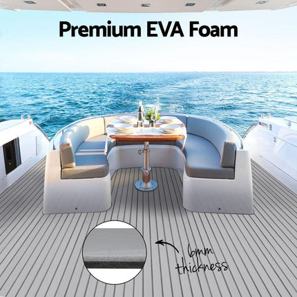 Seamanship EVA Foam Boat Flooring Mat Decking Sheet 240x90x0.6cm Light Grey.