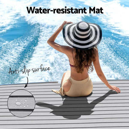 Seamanship EVA Foam Boat Flooring Mat Decking Sheet 240x90x0.6cm Light Grey.