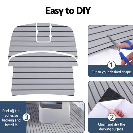 Seamanship EVA Foam Boat Flooring Mat Decking Sheet 240x90x0.6cm Light Grey.