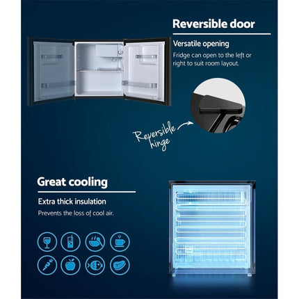 Devanti 48L Bar Fridge Black.