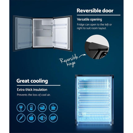Devanti 70L Bar Fridge Black.
