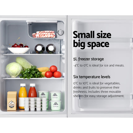 Devanti 70L Portable Mini Bar Fridge - White.