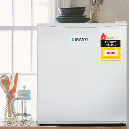 Devanti 70L Portable Mini Bar Fridge - White.