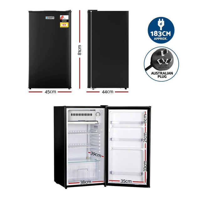 Devanti 95L Bar Fridge Black.