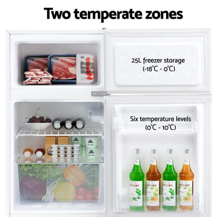Devanti 85L Bar Fridge Mini Freezer Refrigerator White.