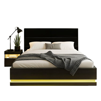Artiss RGB LED Double Bed Frame with Beside Table Set 16 Colour Mood Lighting.
