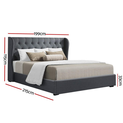 Artiss Bed Frame King Size Gas Lift Charcoal ISSA.