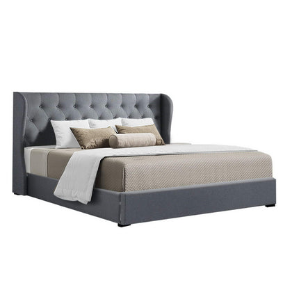 Artiss Bed Frame King Size Gas Lift Grey ISSA.