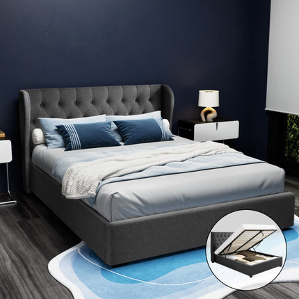 Artiss Bed Frame Queen Size Gas Lift Charcoal ISSA.