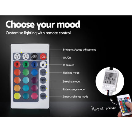 Artiss Bed Frame Double Size LED Gas Lift Black LUMI.