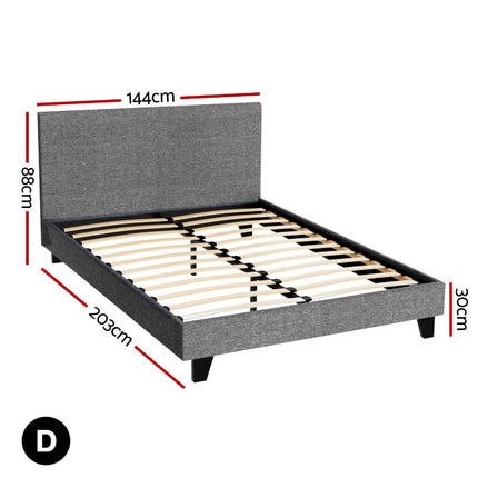 Artiss Bed Frame Double Size Grey NEO.