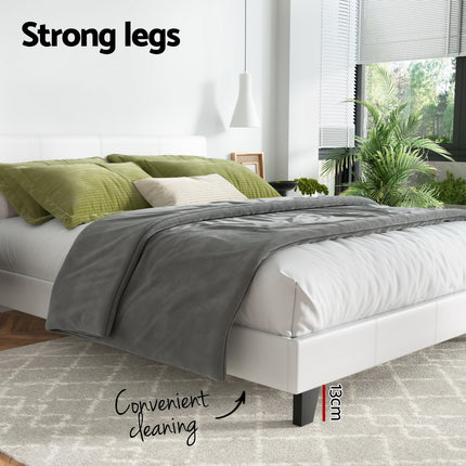 Artiss Bed Frame Double Size White NEO.