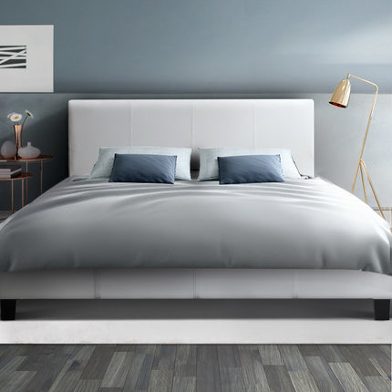 Artiss Bed Frame Double Size White NEO.