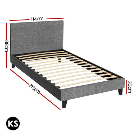 Artiss Bed Frame King Single Size Grey NEO.