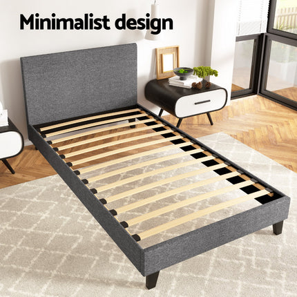 Artiss Bed Frame King Single Size Grey NEO.