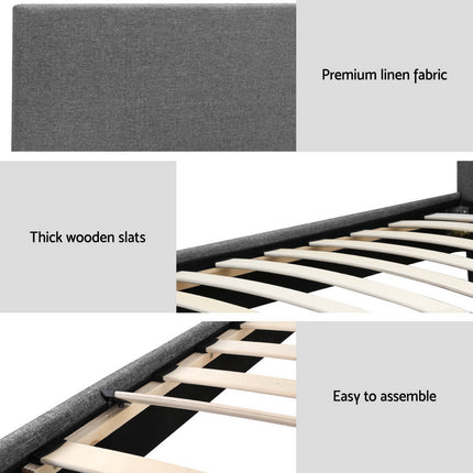 Artiss Bed Frame King Single Size Grey NEO.