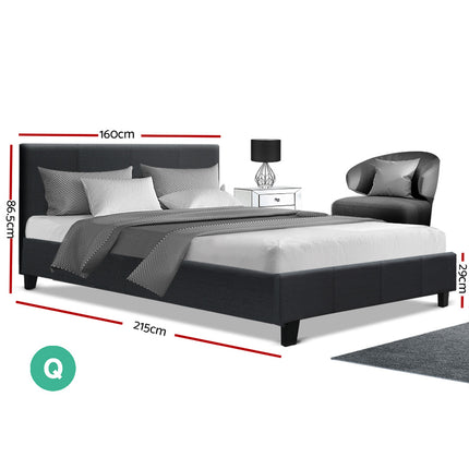 Artiss Bed Frame Queen Size Charcoal NEO.