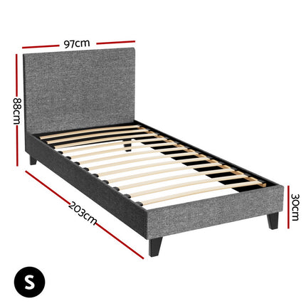 Artiss Bed Frame Single Size Grey NEO.