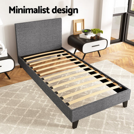 Artiss Bed Frame Single Size Grey NEO.