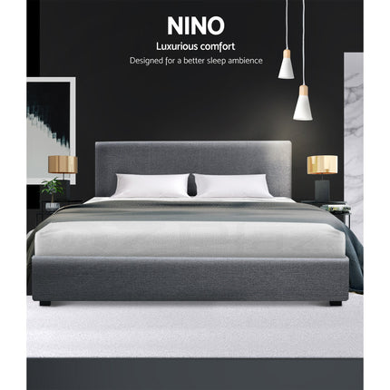 Artiss Bed Frame Double Size Gas Lift Grey NINO.