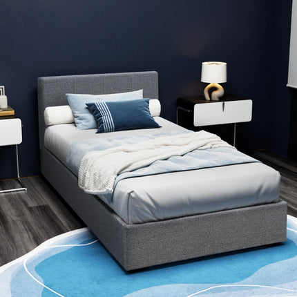 Artiss Bed Frame King Single Size Gas Lift Grey NINO.