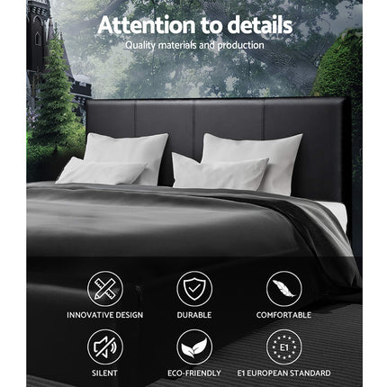 Artiss Bed Frame Queen Size Gas Lift Black NINO.