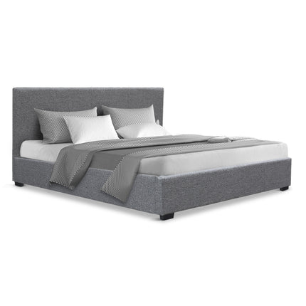 Artiss Bed Frame Queen Size Gas Lift Grey NINO.