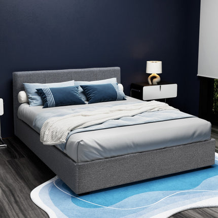 Artiss Bed Frame Queen Size Gas Lift Grey NINO.