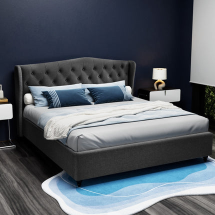 Artiss Bed Frame King Size Charcoal PIER.