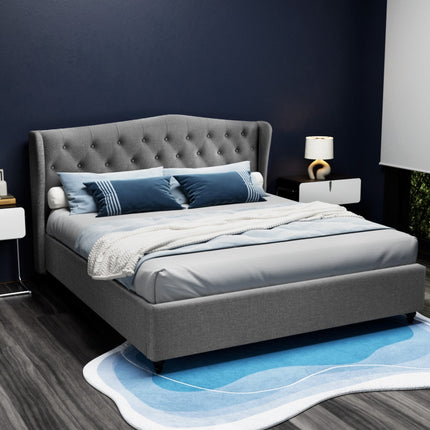 Artiss Bed Frame King Size Grey PIER.
