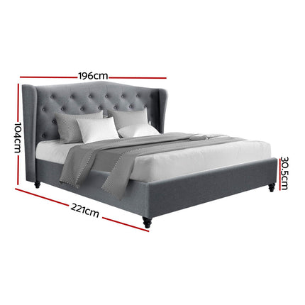 Artiss Bed Frame King Size Grey PIER.