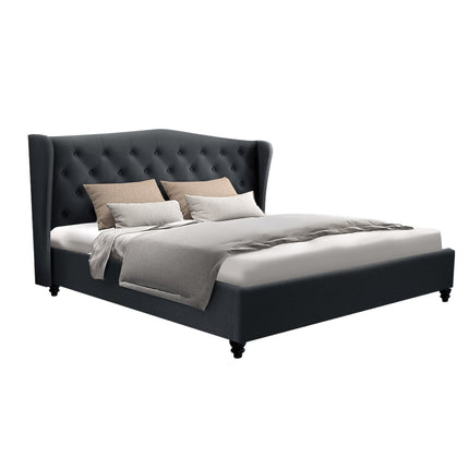Artiss Bed Frame Queen Size Charcoal PIER.