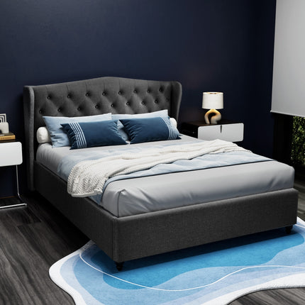 Artiss Bed Frame Queen Size Charcoal PIER.
