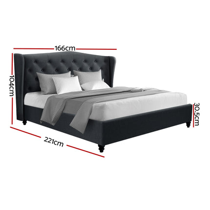 Artiss Bed Frame Queen Size Charcoal PIER.
