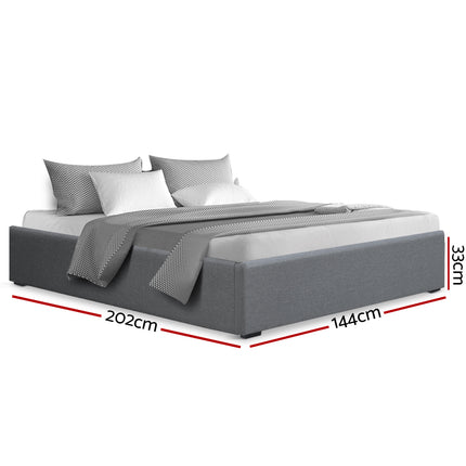 Artiss Bed Frame Double Size Gas Lift Base Grey TOKI.