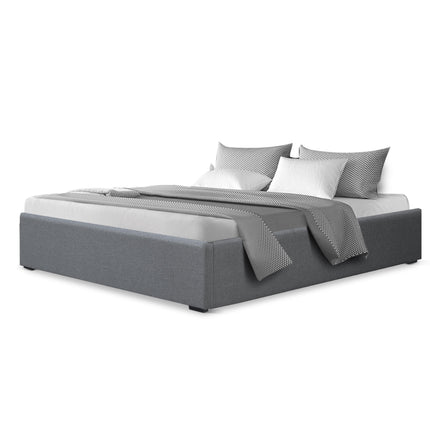 Artiss Bed Frame Double Size Gas Lift Base Grey TOKI.