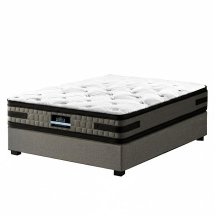 Artiss Bed Frame with 36cm Giselle Mattress Set King Single Gas Lift Base Grey.