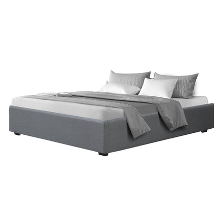 Artiss Bed Frame King Size Gas Lift Base Grey TOKI.