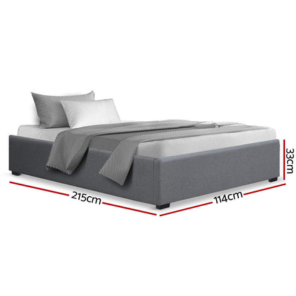 Artiss Bed Frame King Single Size Gas Lift Base Grey TOKI.