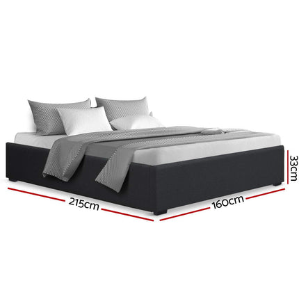 Artiss Bed Frame Queen Size Gas Lift Base Charcoal TOKI.