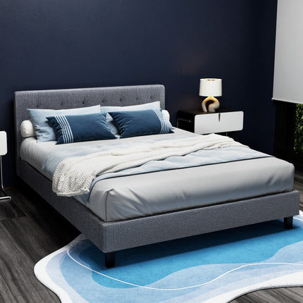 Artiss Bed Frame Double Size Grey VANKE.