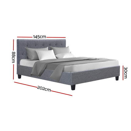 Artiss Bed Frame Double Size Grey VANKE.