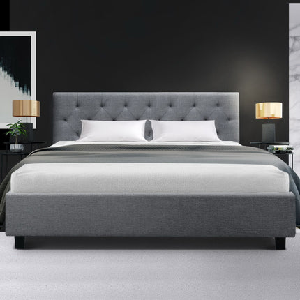 Artiss Bed Frame Queen Size Grey VANKE.
