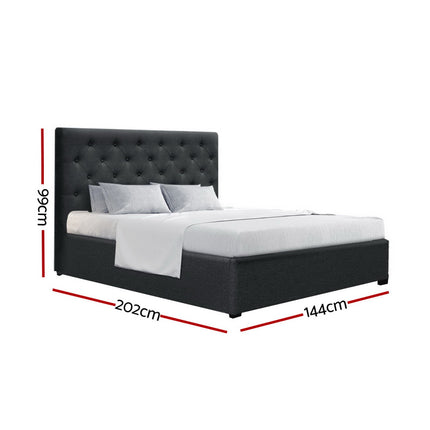 Artiss Bed Frame Double Size Gas Lift Charcoal VILA.