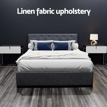 Artiss Bed Frame Double Size Gas Lift Charcoal VILA.