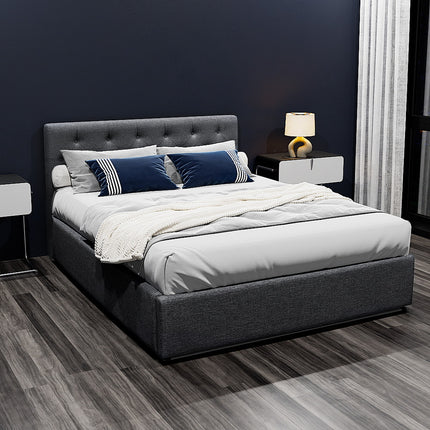 Artiss Bed Frame Double Size Gas Lift Charcoal VILA.