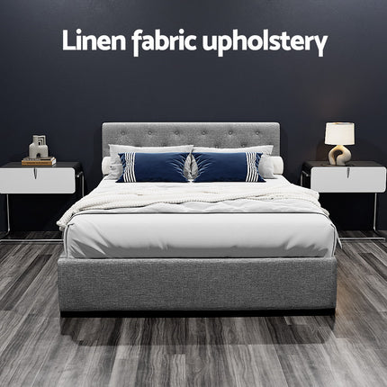 Artiss Bed Frame Double Size Gas Lift Grey VILA.