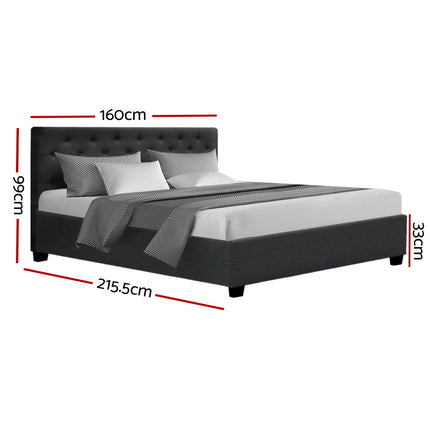 Artiss Bed Frame Queen Size Gas Lift Charcoal VILA.