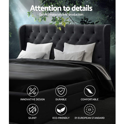 Artiss Bed Frame King Size with 4 Drawers Charcoal MILA.