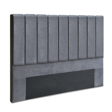 Artiss Bed Head Headboard King Velvet - VELA Grey.